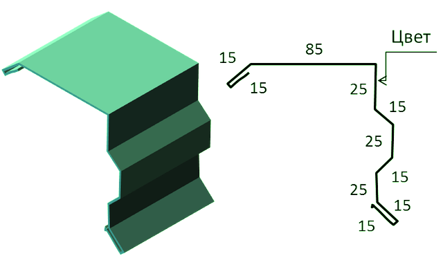 Торцевая планка для кровли - фото №1
