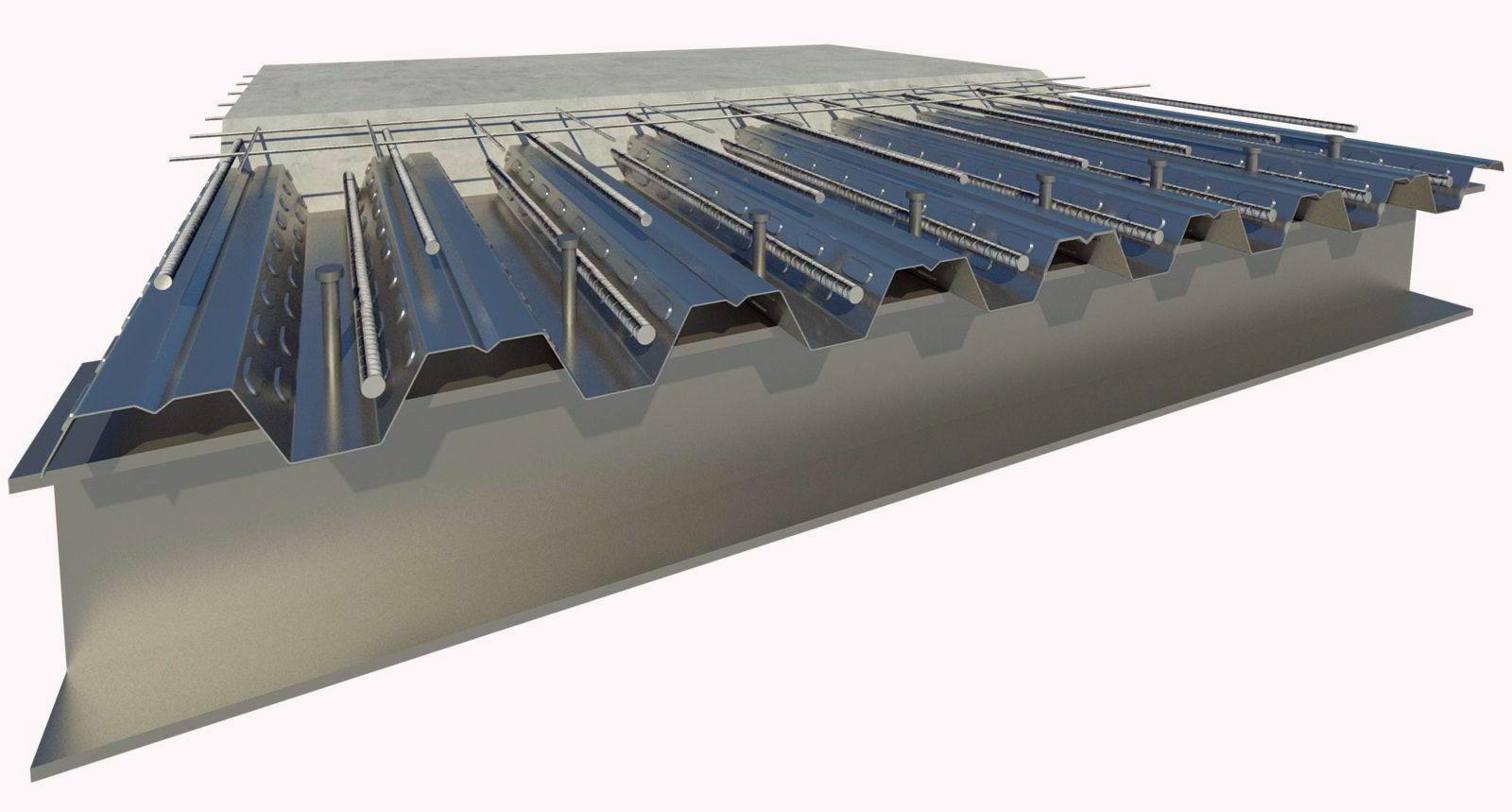 Профнастил, що несе в монолітному перекритті з бетону - фото №1